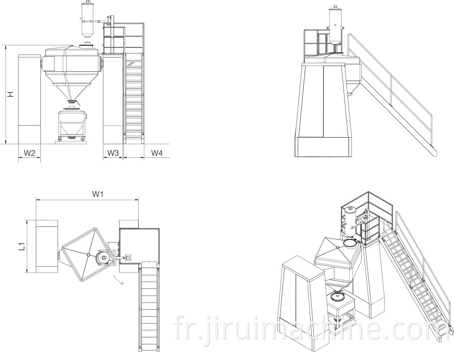  square cone mixer machine